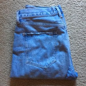 Agolde Riley Cropped Organic Cotton Jeans in Blur